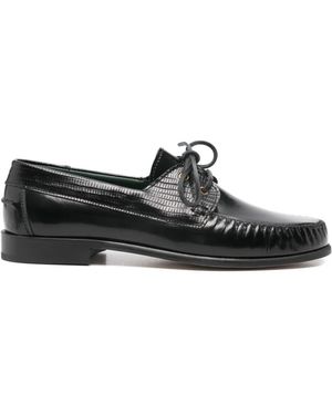 VINNY'S Millo Two-Tone Lace-Up Boat Shoes - White