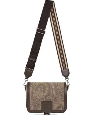 Etro ペイズリーメッセンジャーバッグ - ブラウン