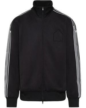 Dover Street Market Logo-Embroidered Stripe-Detail Sweatshirt - Black