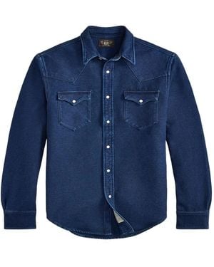 RRL ブラッシュド シャツ - ブルー