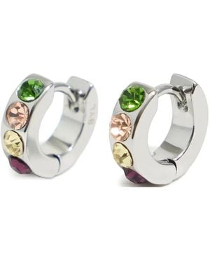 Bimba Y Lola Crystal-Embellished Hoop Earrings - White