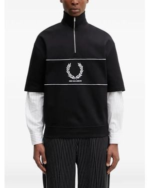 Fred Perry Half-Zip Sweatshirt - Black