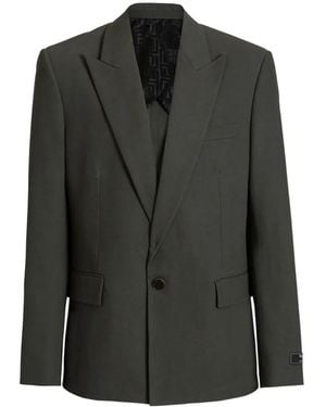 Balmain Cotton Twill 1-Button Jacket - Black