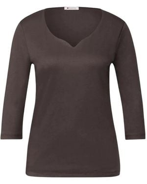 Street One Three-Quarter-Sleeved T-Shirt - Brown