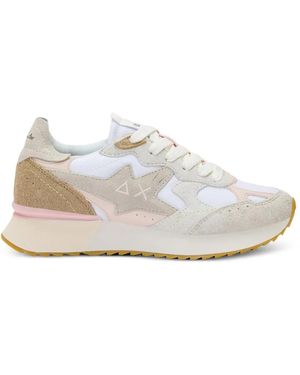 Sun 68 Stargirl Lace-Up Sneakers - White