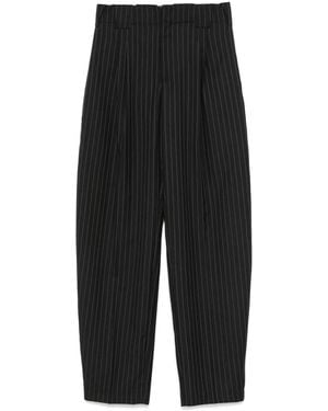Mugler Pleated Wide-Leg Trousers - Black