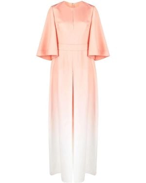 Elie Saab Gradient-Effect Silk Jumpsuit - Pink