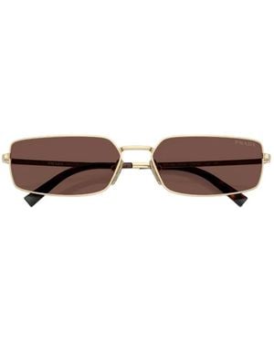 Prada Sonnenbrille Mit Geometrischem Gestell - Braun