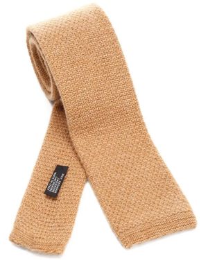 Al Duca d'Aosta Knitted Cashmere Tie - White