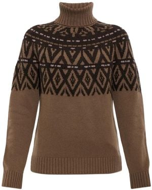 Bogner Pull Roxter En Maille Intarsia - Brown
