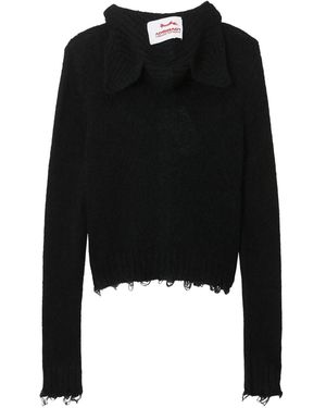 Charles Jeffrey Ausgefranster Cardigan Mit Knöpfen - Schwarz