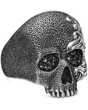 David Yurman Sterling Waves Skull Diamond Ring (24Mm) - Multicolour