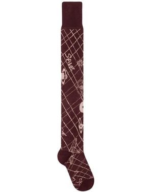 Vivienne Westwood Orb Jacquard-Knit Socks - Purple