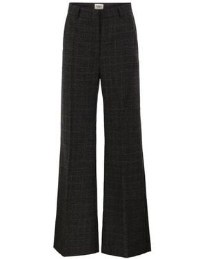 Weekend by Maxmara Prince Of Wales Check Wide-Leg Trousers - Black