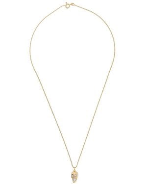 True Rocks Two Tone Skull Pendant Necklace - White