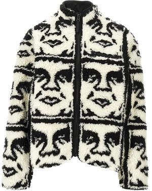 Obey Zip-Fastening Bomber Jacket - Black