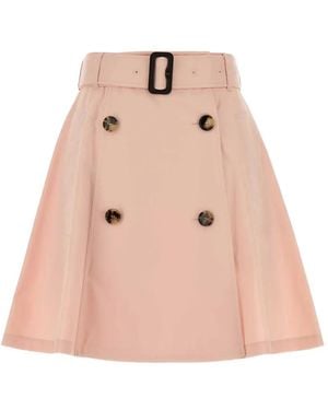 Burberry Minifalda Con Doble Botonadura - Rosa