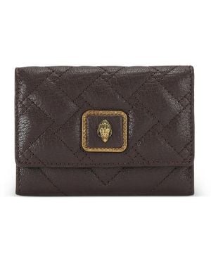 Kurt Geiger Quilted Leather Card Holder - Gray