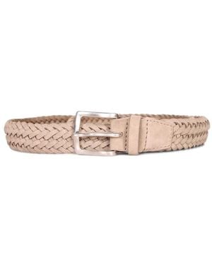 Orciani Braided Suede Belt - White