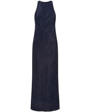 12 STOREEZ Polka-Dot Midi Dress - Blue