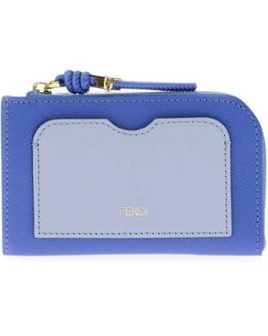 Fendi Ff Diamonds Card Holder - Blue