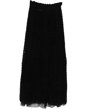 Atu Body Couture Jupe Mi-Longue À Bords En Crochet - Black