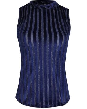 Amir Slama X Astrid striped mock-neck top - Blau