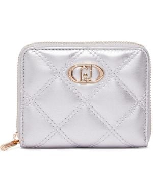 Liu Jo Monogram-Plaque Quilted Wallet - White