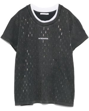 Patrizia Pepe Studded T-Shirt - Black