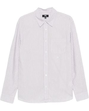 Stussy Striped Chest-Pocket Shirt - White