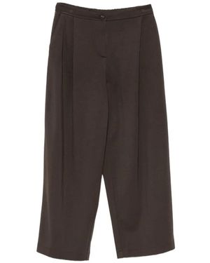 Imperial Wide-Leg Cropped Trousers - Grey