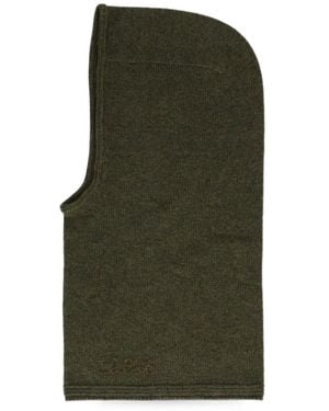Chloé Iconic Embroidered Wool Balaclava - Green