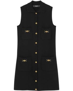 Versace Mini Sleeveless Dress With Medusa Detail - Black