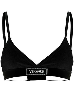 Versace Reggiseno Con Logo - Nero