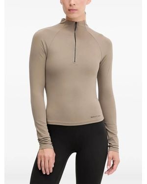 P.E Nation Routine Half-Zip Mock-Neck T-Shirt - Natural