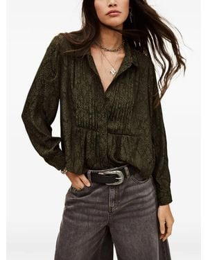 Ba&sh Riata Animal-Pattern Shirt - Black