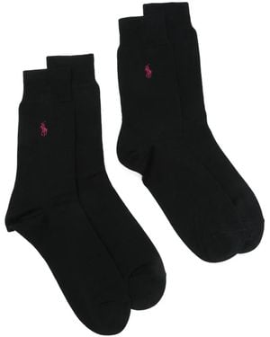 Polo Ralph Lauren Polo Pony-Motif Socks (Pack Of Two) - Black