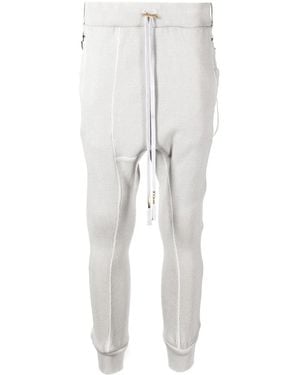 Boris Bidjan Saberi Crop-Crotch Detail Track Trousers - White