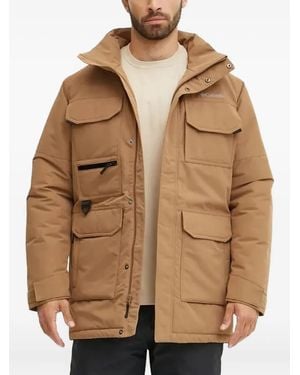 Columbia Hooded Flap-Pocket Padded Jacket - Brown