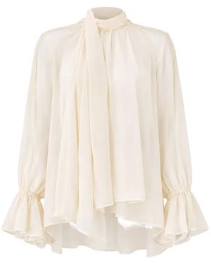 Semicouture Blusa Renie Con Volantes - Blanco