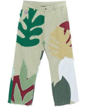 Kidsuper Hose Im Patchwork-Look - Grün
