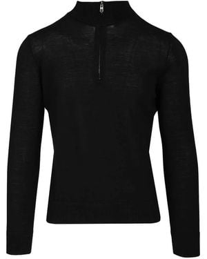 Al Duca d'Aosta Long-Sleeved Quarter-Zip Jumper - Black