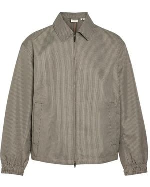 Les Deux Check-Pattern Zip-Up Jacket - Gray