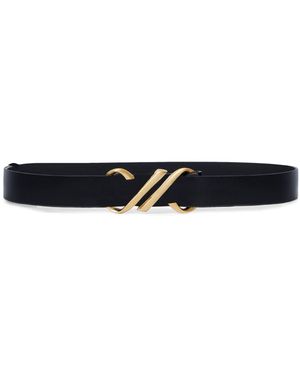 Proenza Schouler Monogram-Plaque Leather Belt - Black