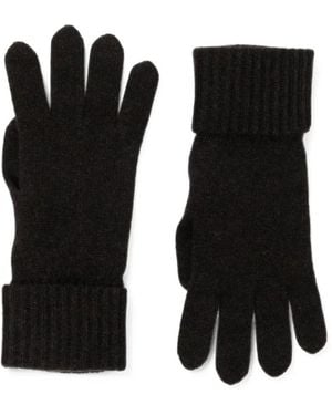 N.Peal Cashmere Ribbed-Cuff Gloves - Black
