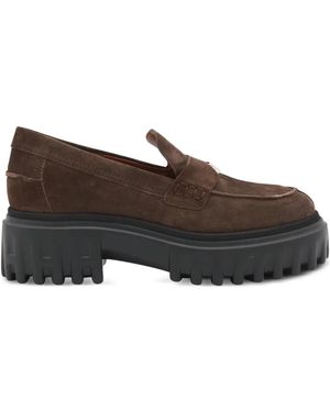 Hogan Mocassini Con Suola Chunky - Marrone