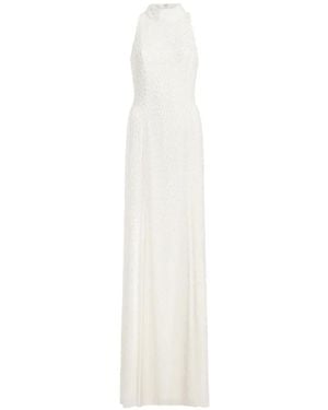 Jenny Packham Mischief Embellished High-Neck Maxi Dress - White