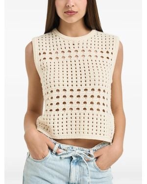 Liu Jo Perforated Sleeveless Jumper - Natural
