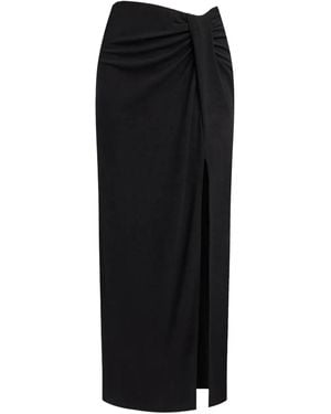 12 STOREEZ Draped Maxi Skirt - Black