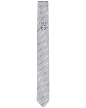 Thom Browne Cravatta Con Effetto Jacquard Browne 65 - Bianco